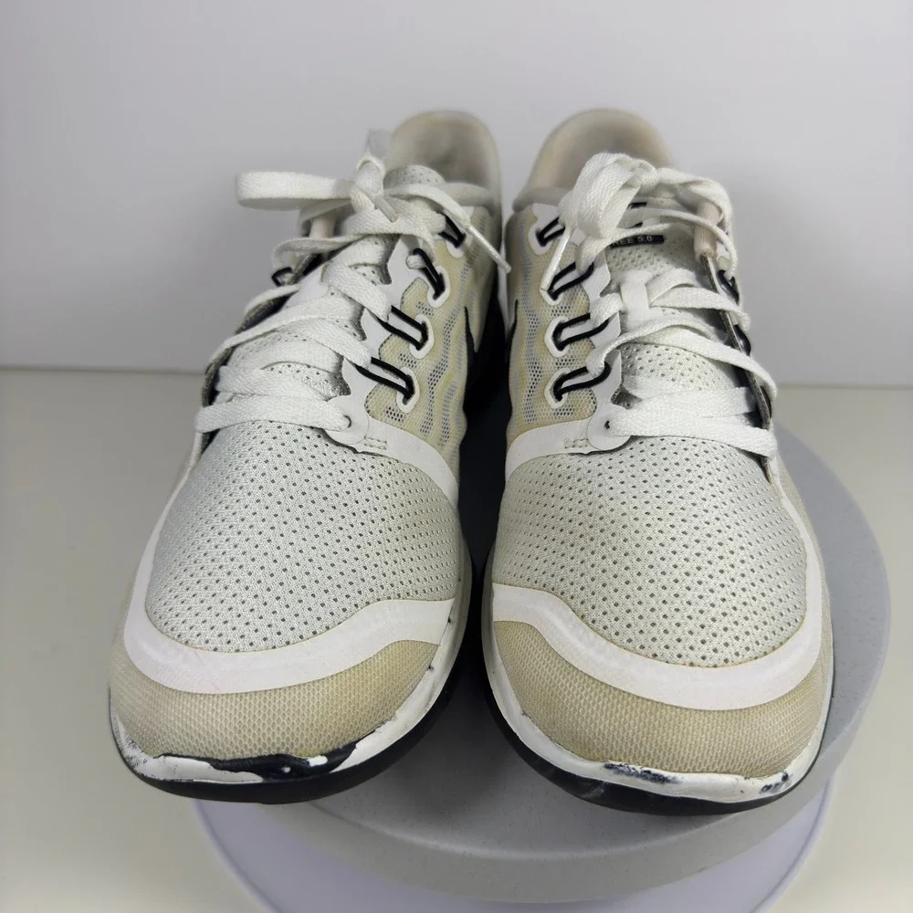 Nike Men Sneakers Free 5.0 Mesh Running Lightweight White‎ Black US 11